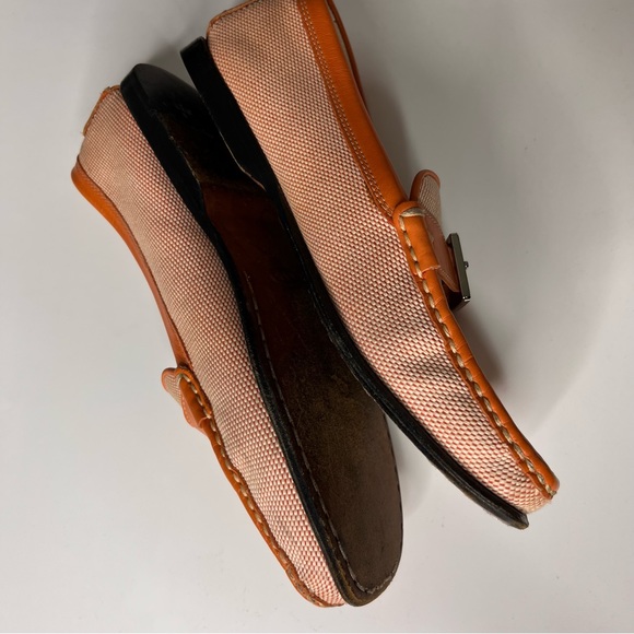 Tod's Driver Loafers Orange Leather size 7 - Picture 3 of 6